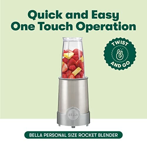 Bella personal blender with fruit ingredients.