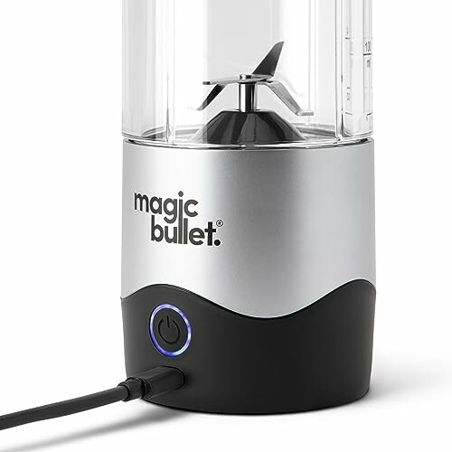 Magic Bullet blender with power cable connected.