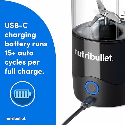 Nutribullet portable blender with USB-C charging.