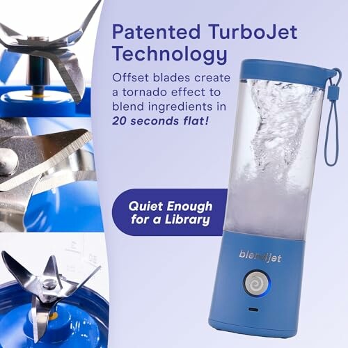 Portable blender with patented TurboJet technology and offset blades.